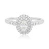 Vera Wang 18ct White Gold Oval & Round Brilliant Cut 0.58 Carat tw Diamond Ring