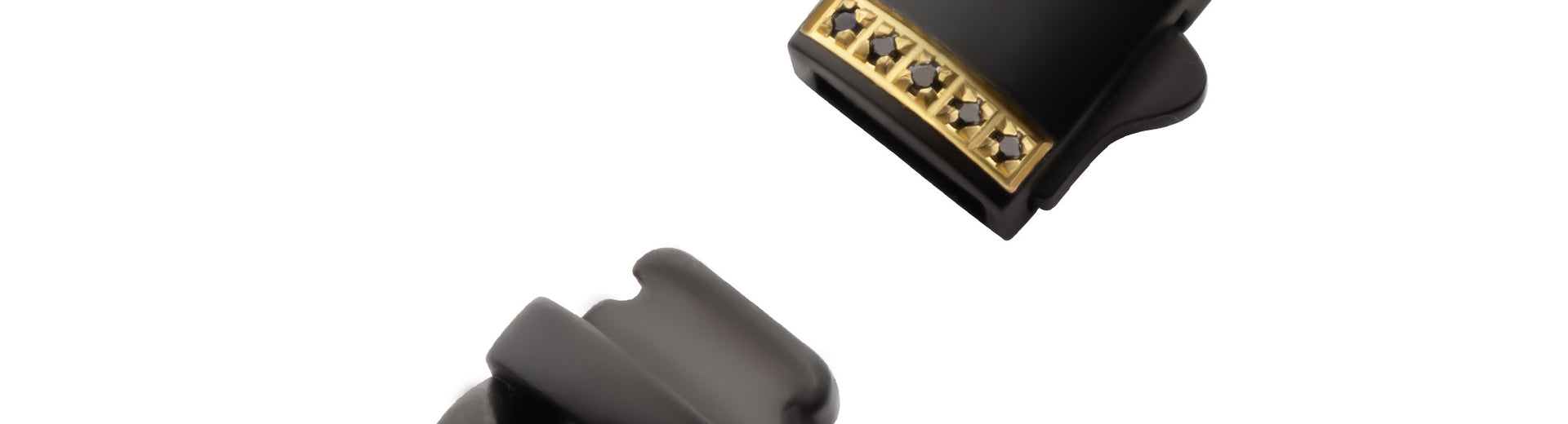 Stainless Steel Black Tone Round 21cm Black Sapphire Curb Bracelet