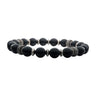 Stainless Steel 19cm Agate Men's Bead Bracelet