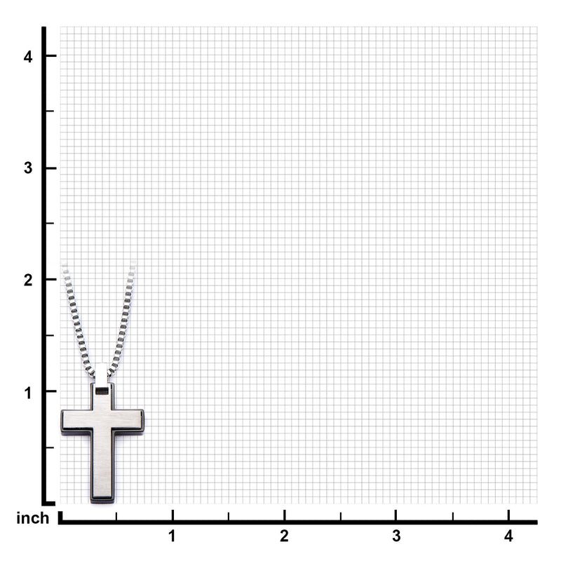Stainless Steel 55cm Cross Pendant with Chain