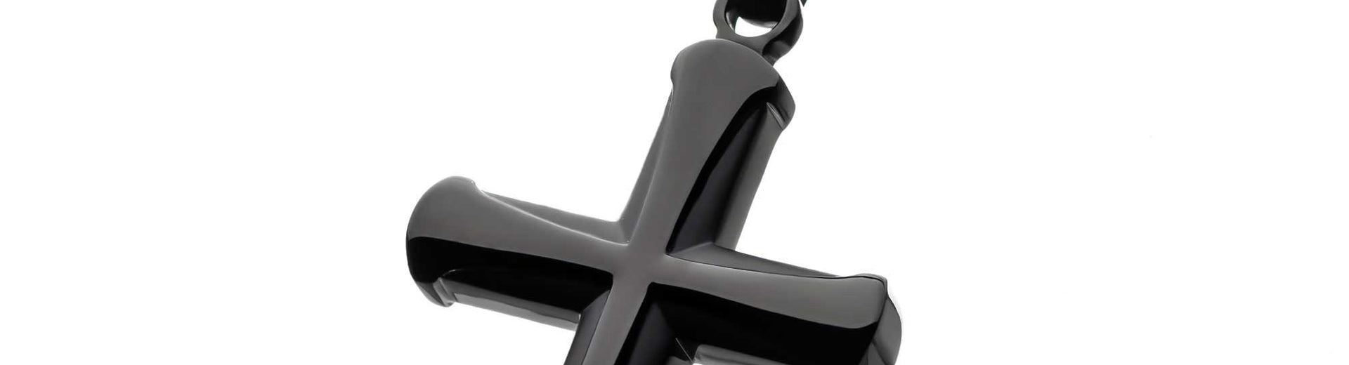 Stainless Steel Black Tone 55cm Cross Pendant with Chain