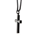 Stainless Steel Black Tone 55cm Cross Pendant with Chain
