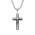 Stainless Steel Black Tone 55cm Cross Pendant and Chain
