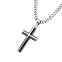 Stainless Steel Black Tone 55cm Cross Pendant and Chain