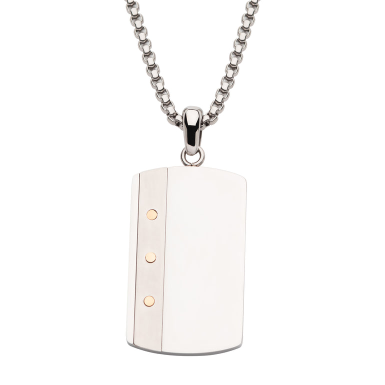 Stainless Steel 55cm Men's Dog Tag with Chain