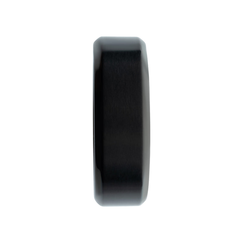 Stainless Steel Black Tone 8mm Matte Bevel Ring