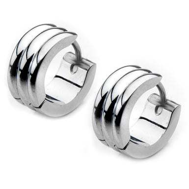 Stainless Steel 9mm Fancy Men's Huggies