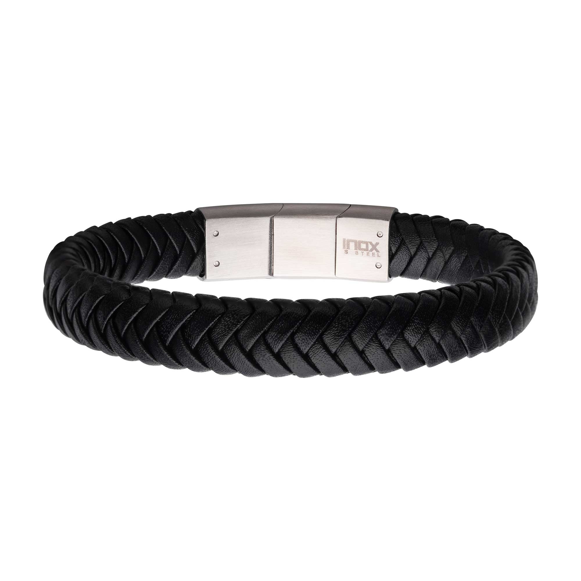 Leather 21cm Men's Black Bracelet – Mazzucchelli's