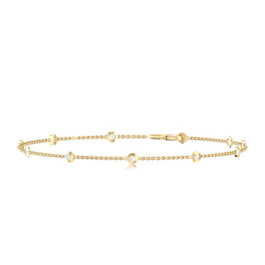 9ct Yellow Gold Round Cut 0.25 Carat tw Diamond Bracelet