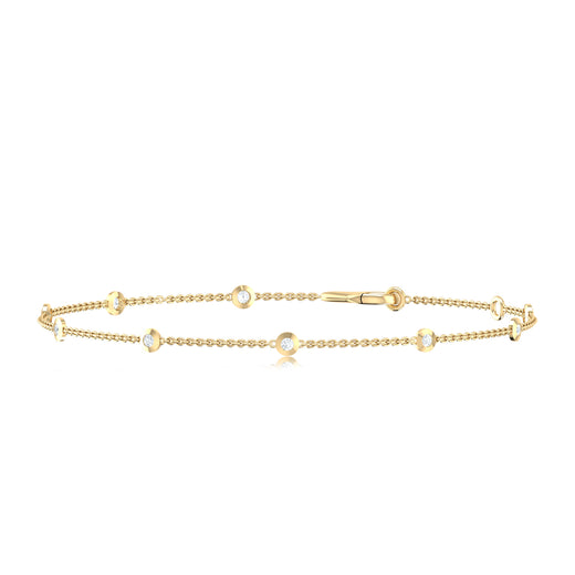 9ct Yellow Gold Round Cut 0.25 Carat tw Diamond Bracelet