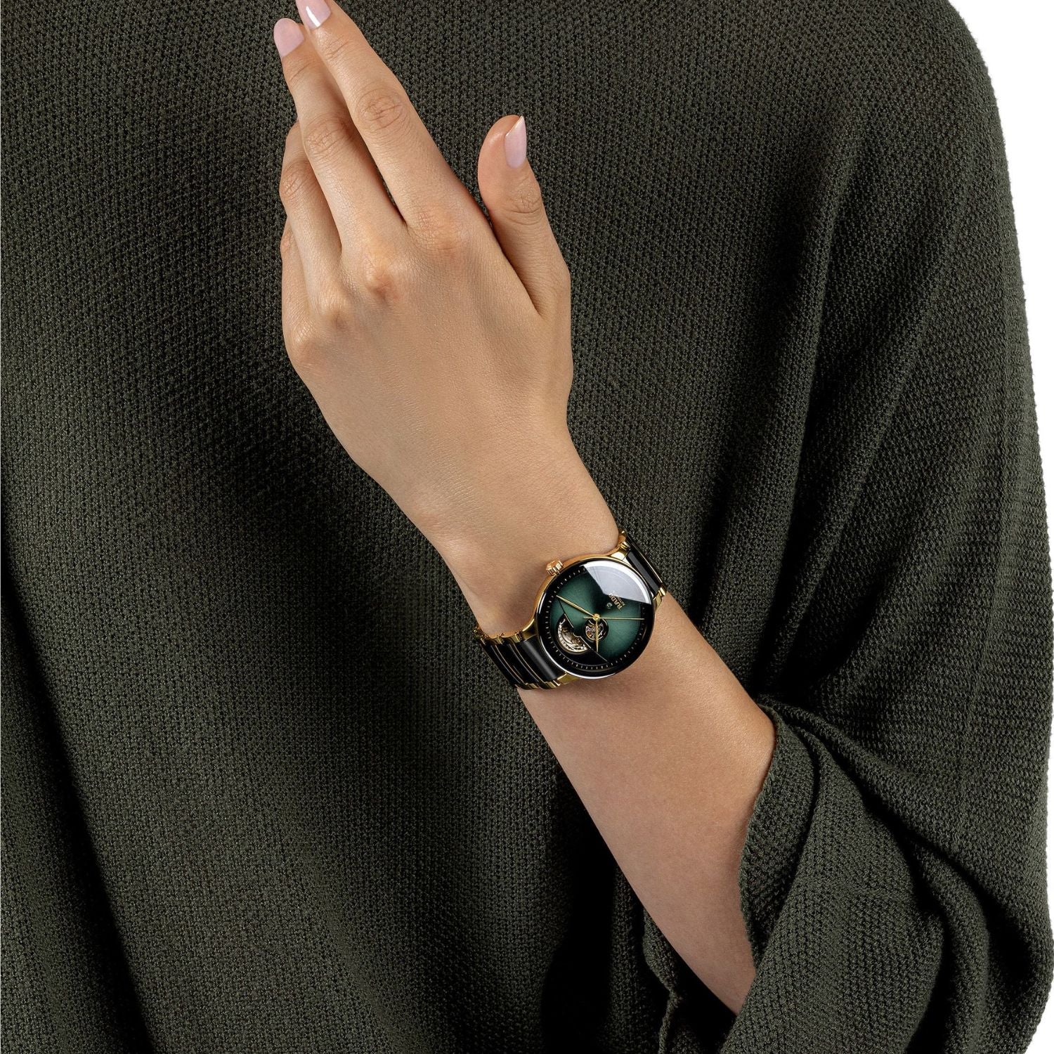 リベルタ★ Centrix Automatic Open Heart ステンレススチール 時計