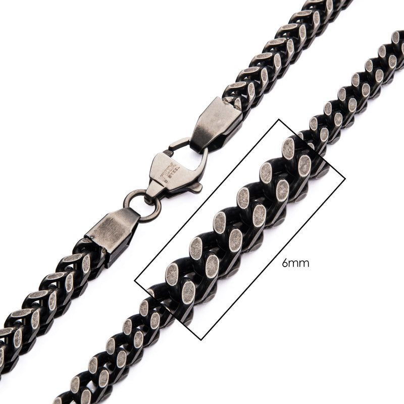 Stainless Steel 50cm Oxidized Curb Chain