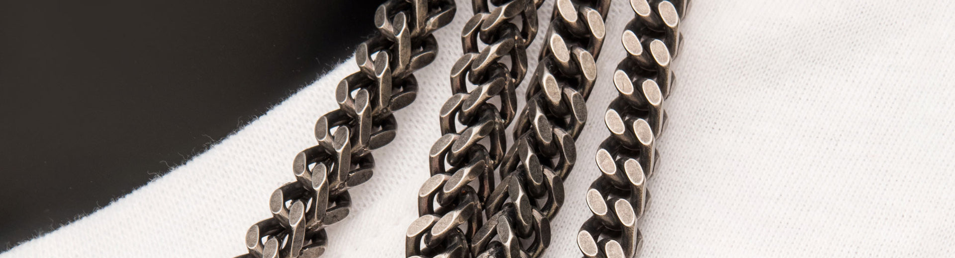 Stainless Steel 50cm Oxidized Curb Chain