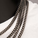 Stainless Steel 50cm Oxidized Curb Chain