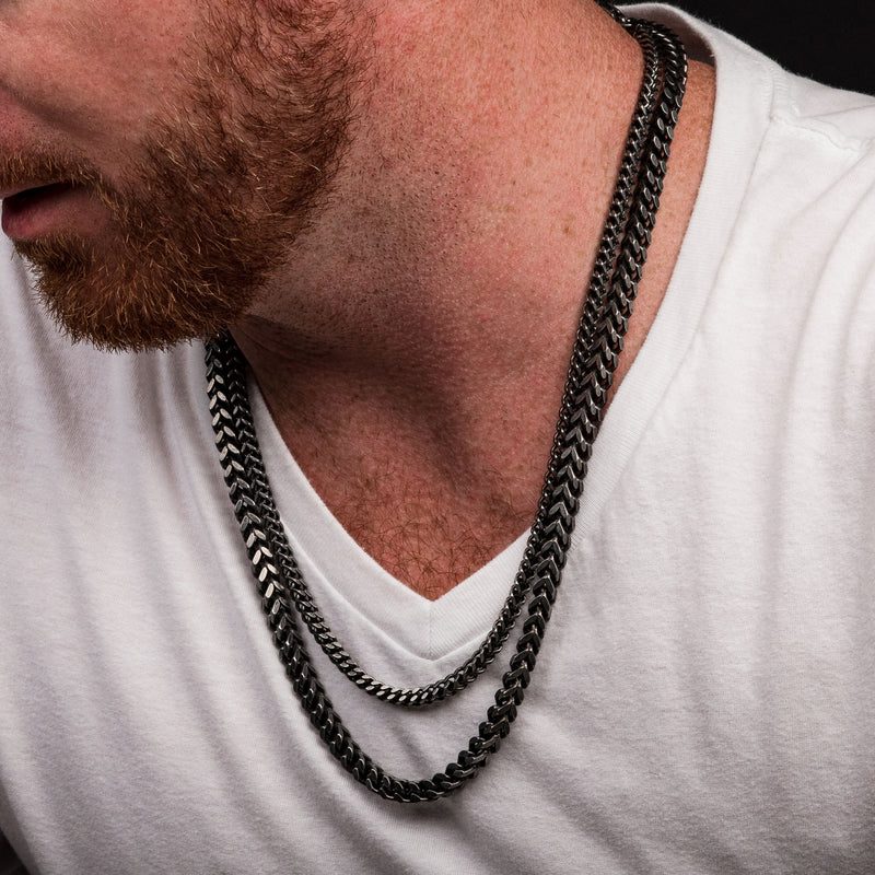 Stainless Steel 50cm Oxidized Curb Chain