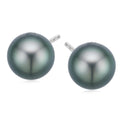 Perla By Autore 18ct White Gold Round 9mm Tahitian Pearl Stud Earrings