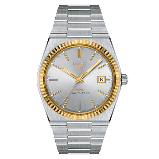 Tissot PRX Powermatic 80 Steel & 18k Gold Bezel Watch T9314074103101