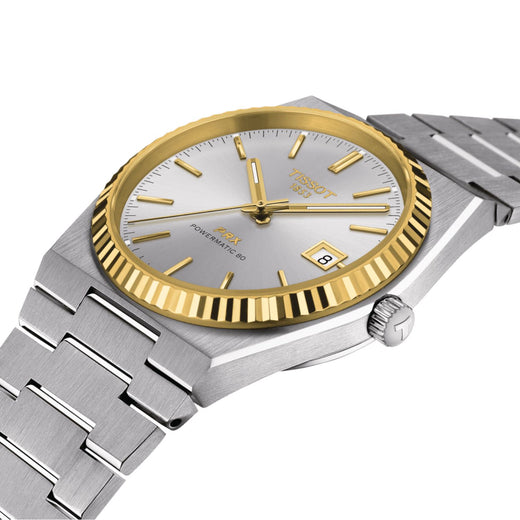 Tissot PRX Powermatic 80 Steel & 18k Gold Bezel Watch T9314074103101