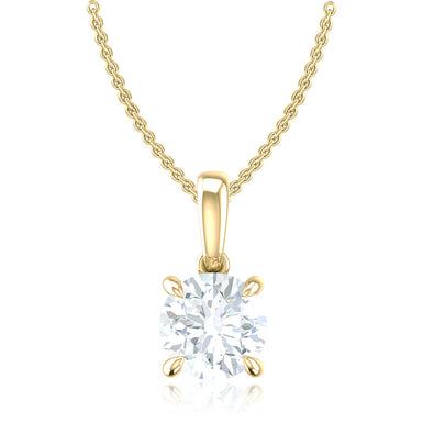 Promise 18ct Yellow Gold Round Cut 1.55 Carat tw Lab Grown Certified Diamond Pendant