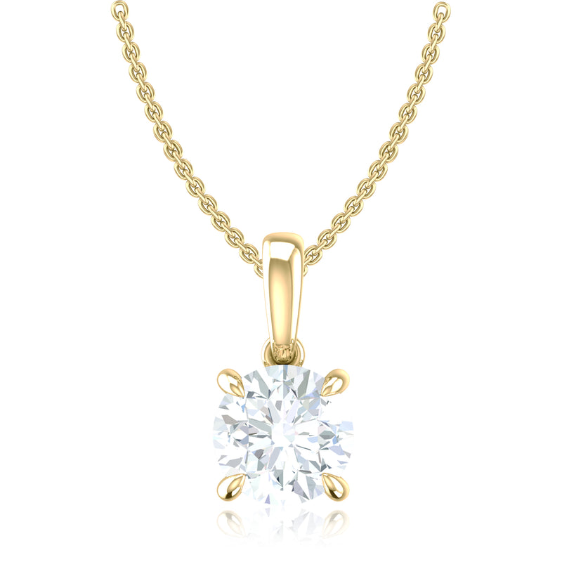Promise 18ct Yellow Gold Round Cut 1.05 Carat tw Lab Grown Certified Diamond Pendant