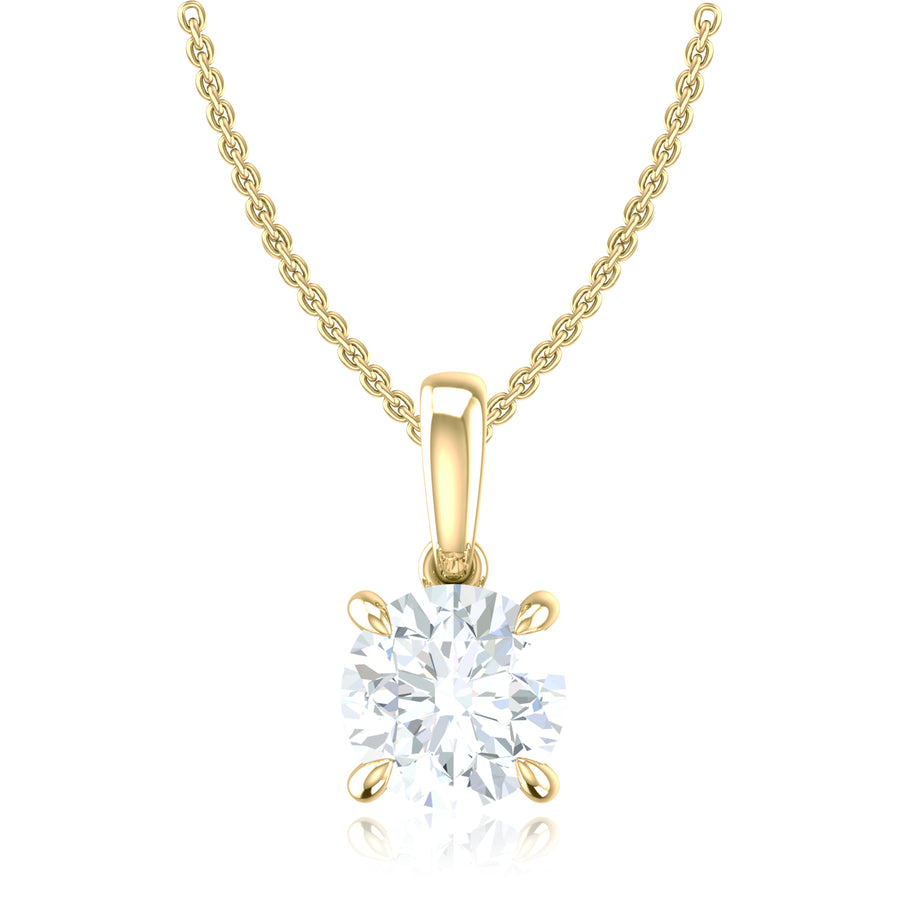 Promise 18ct Yellow Gold Round Cut 1.05 Carat tw Lab Grown Certified Diamond Pendant