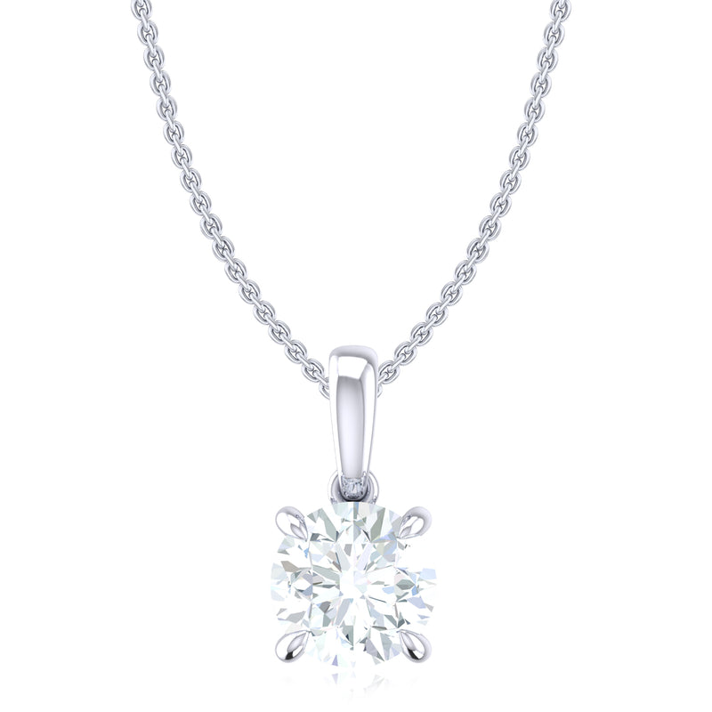 Promise 18ct White Gold Round Cut 1.05 Carat tw Lab Grown Certified Diamond Pendant