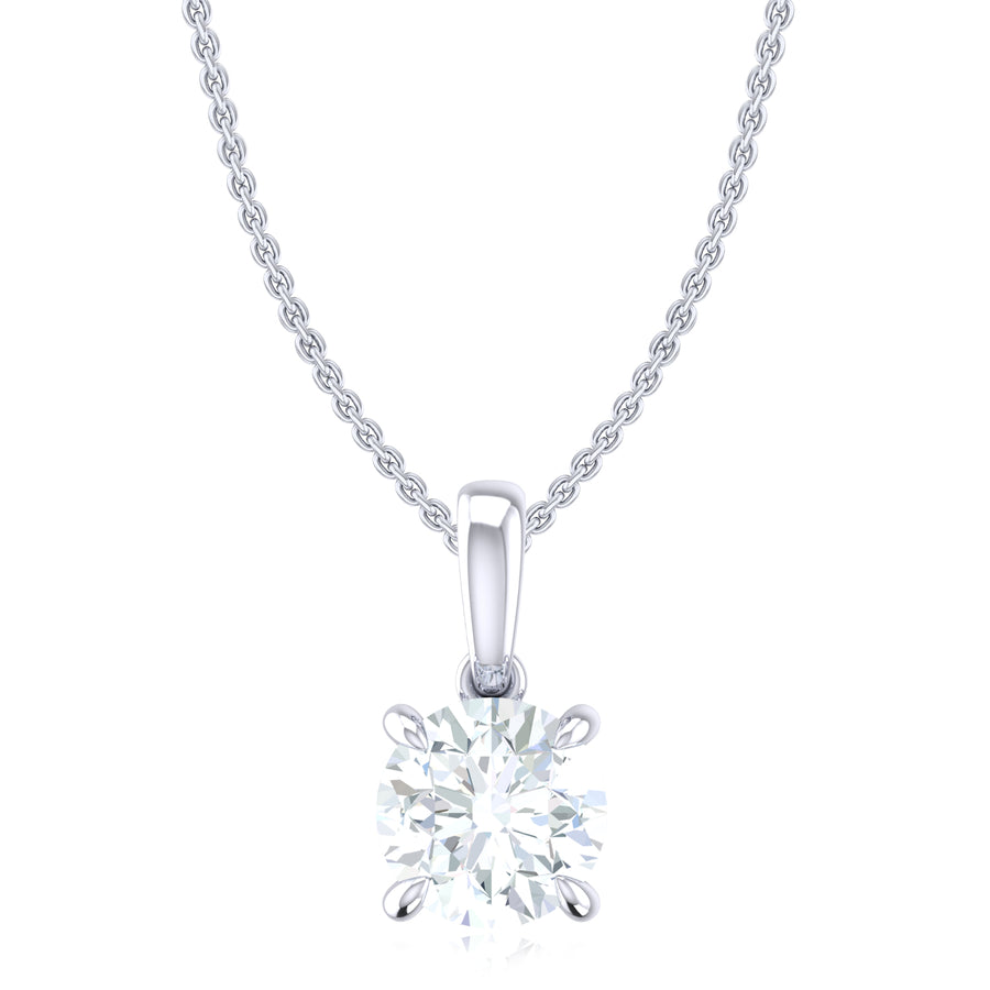 Promise 18ct White Gold Round Cut 1.05 Carat tw Lab Grown Certified Diamond Pendant