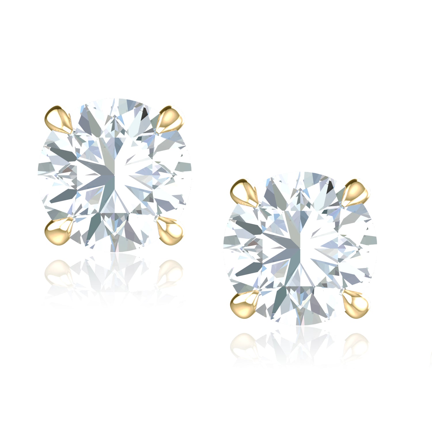 Promise 18ct Yellow Gold Round Cut 2.15 Carat tw Lab Grown Certified Diamond Earrings