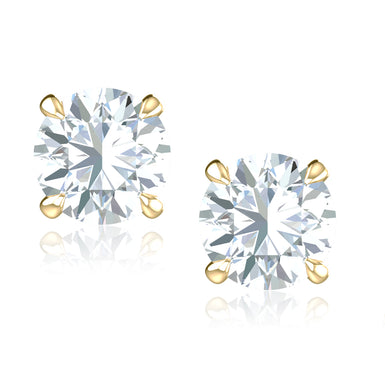 Promise 18ct Yellow Gold Round Cut 2.15 Carat tw Lab Grown Certified Diamond Earrings