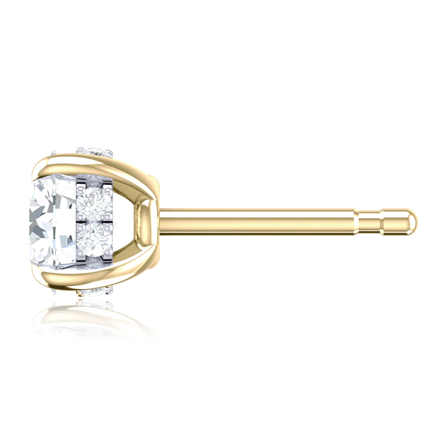 Promise 18ct Yellow Gold Round Cut 2.15 Carat tw Lab Grown Certified Diamond Earrings