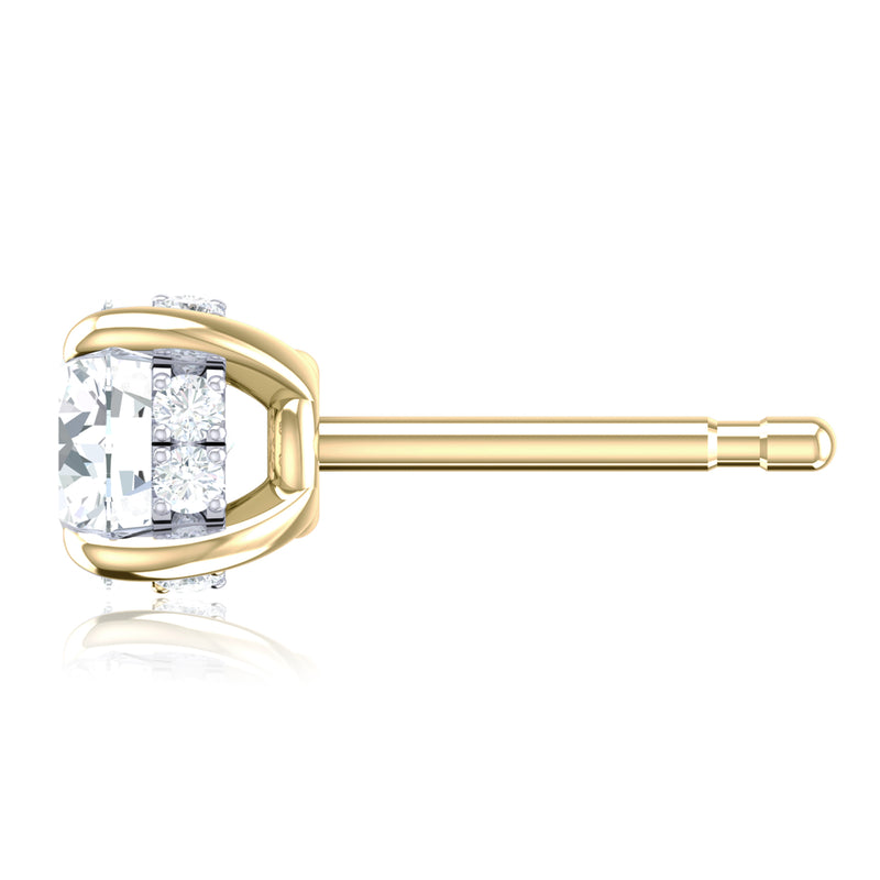 Promise 18ct Yellow Gold Round Cut 2.15 Carat tw Lab Grown Certified Diamond Earrings