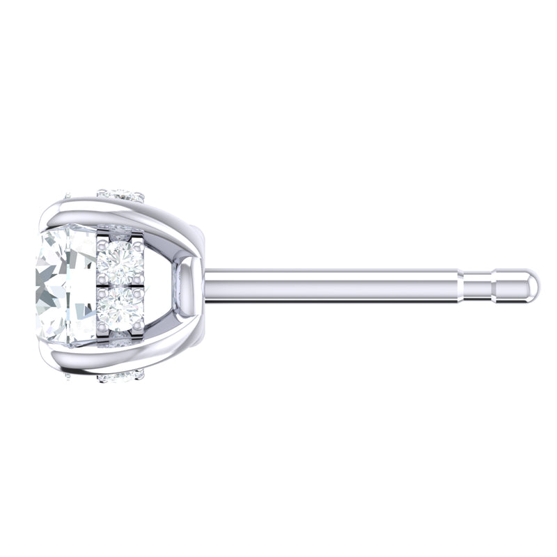 Promise 18ct White Gold Round Cut 2.15 Carat tw Lab Grown Certified Diamond Earrings
