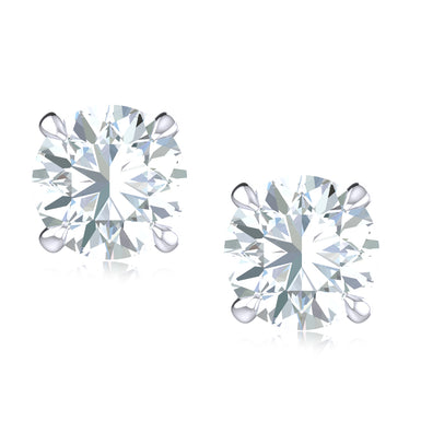 Promise 18ct White Gold Round Cut 1.08 Carat tw Lab Grown Certified Diamond Earrings