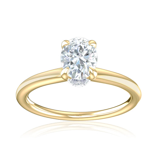 18ct Yellow Gold Oval & Round Cut 0.55 Carat tw Lab Grown Certified Diamond Ring