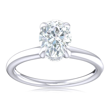 Promise 18ct White Gold Oval & Round Cut 0.75 Carat tw Lab Grown Certified Diamond Ring