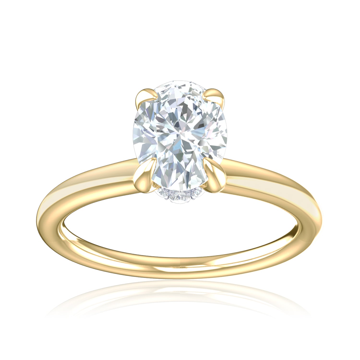 Promise 18ct Yellow Gold Oval & Round Cut 0.75 Carat tw Lab Grown Certified Diamond Ring