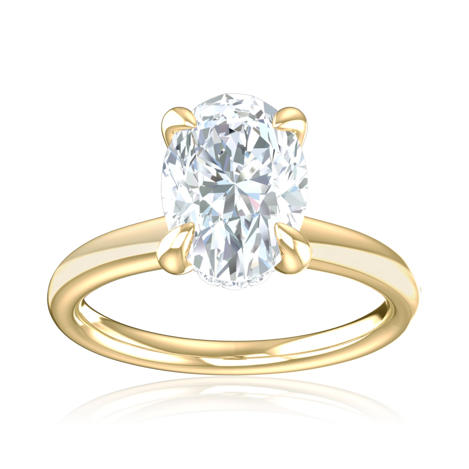 Promise 18ct Yellow Gold Oval & Round Cut 1.55 Carat tw Lab Grown Cert ...