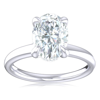 Promise 18ct White Gold Oval & Round Cut 1.55 Carat tw Lab Grown Certified Diamond Ring