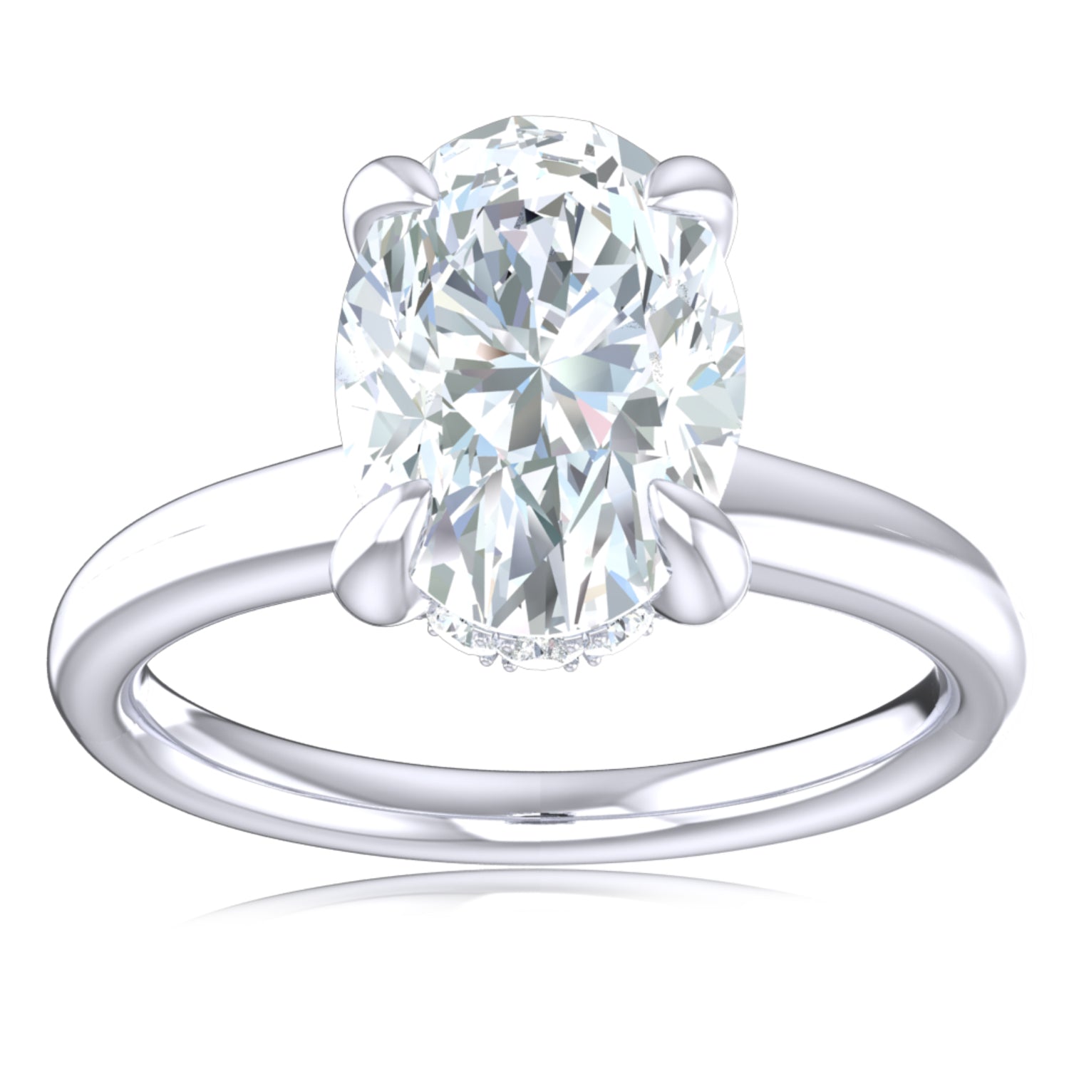 Promise 18ct White Gold Oval & Round Cut 2.10 Carat tw Lab Grown Certified Diamond Ring