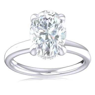 Promise 18ct White Gold Oval & Round Cut 2.10 Carat tw Lab Grown Certified Diamond Ring