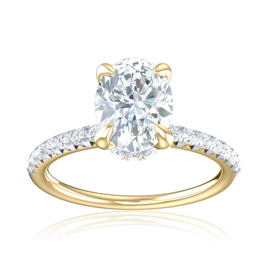 Promise 18ct Yellow Gold Oval & Round Cut 1.25 Carat tw Lab Grown Certified Diamond Ring
