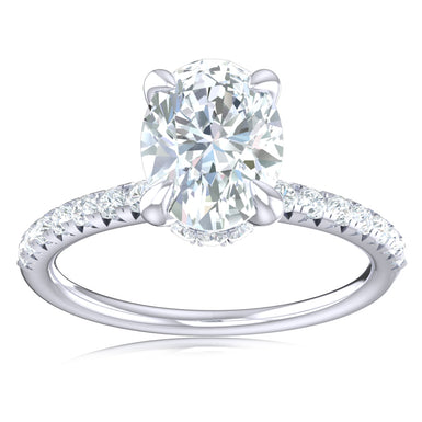 Promise 18ct White Gold Oval & Round Cut 1.25 Carat tw Lab Grown Certified Diamond Ring