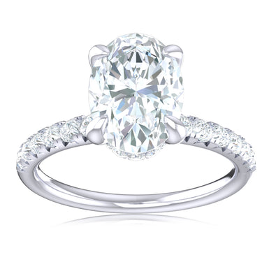 Promise 18ct White Gold Oval & Round Cut 1.80 Carat tw Lab Grown Certified Diamond Ring