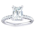 Promise 18ct White Gold Emerald & Round Cut 1.25 Carat tw Lab Grown Certified Diamond Ring