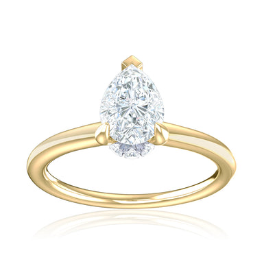 Promise 18ct Yellow Gold Pear & Round Cut 0.55 Carat tw Lab Grown Certified Diamond Ring