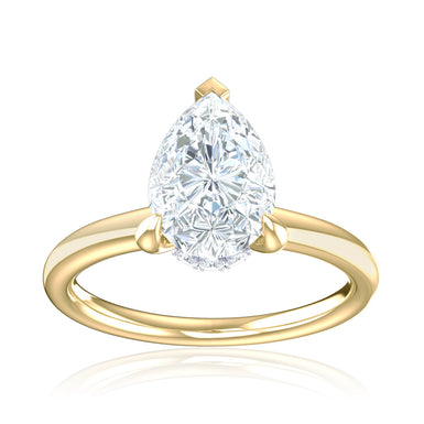 Promise 18ct Yellow Gold Pear & Round Cut 1.05 Carat tw Lab Grown Certified Diamond Ring