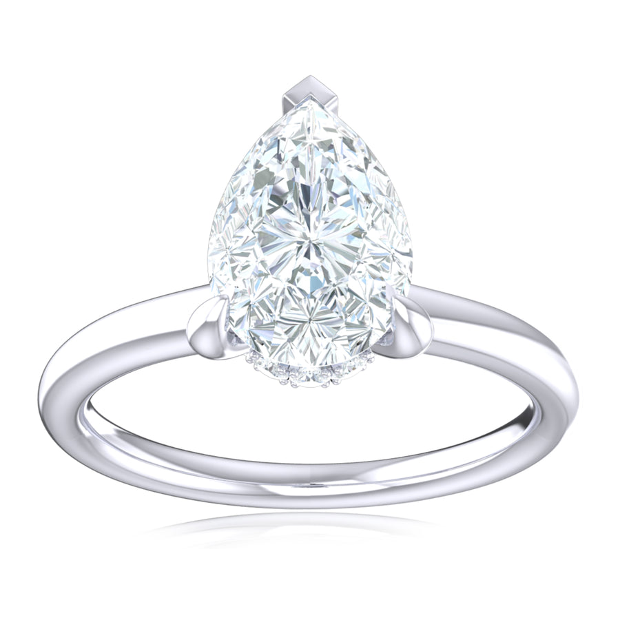 Promise 18ct White Gold Pear & Round Brilliant Cut 1.05 Carat tw Certified Lab Grown Diamond Ring