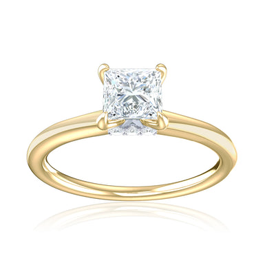 Promise 18ct Yellow Gold Princess & Round Cut 0.55 Carat tw Lab Grown Certified Diamond Ring
