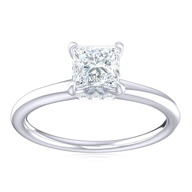 18ct White Gold Princess & Round Cut 0.55 Carat tw Lab Grown Certified Diamond Ring