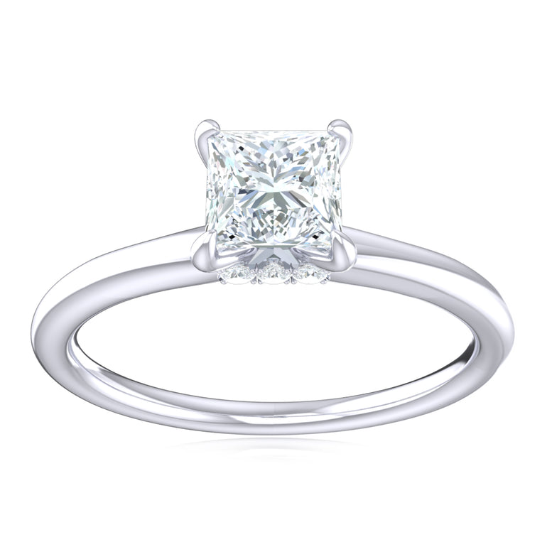 Promise 18ct White Gold Princess & Round Cut 0.55 Carat tw Lab Grown Certified Diamond Ring